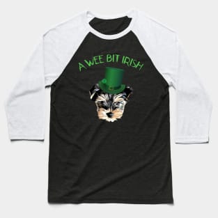 A Wee Bit  Irish Cute Yorkshire Terrier with Leprechaun Hat Baseball T-Shirt